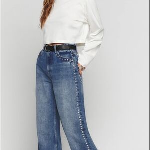 Reformation Cary Studded Jeans